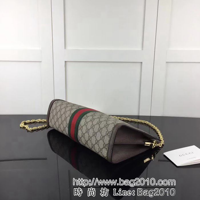 GUCCI古馳原單 新款專櫃品質高仿原單實物實拍503876 啡pvc配皮鏈條包 HY1022